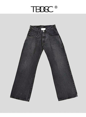 TBDGC25秋冬 马拉拉水洗黑大口袋设计宽松直筒牛仔裤 男女同款