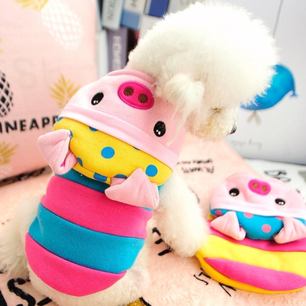 甜心大划算 幸福小猪变身装 宠物衣服狗狗秋冬加绒加厚棉衣泰迪