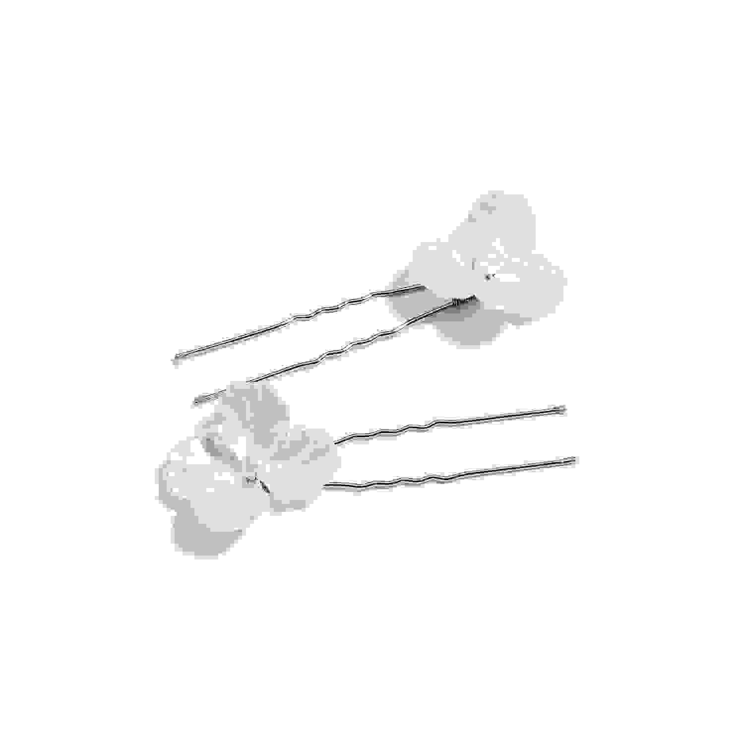 欧单 银色金属仿白色贝壳珍珠发插发髻装饰插发插发钗 一卡2个