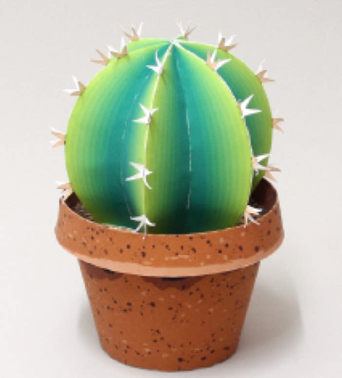满48包邮桌上植物小仙人掌3d立体纸模型手工制作diy带中文说明