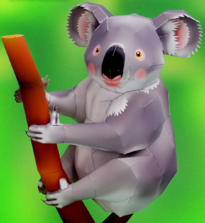 满48包邮动物koala考拉3d立体纸模型手工制作diy带实物说明