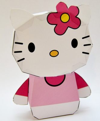 满48包邮Hello kitty凯蒂猫 3D儿童简易手工纸模型diy非成品
