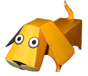 满48包邮儿童简易手工劳动小黄狗动物宠物 3d纸模型diy非成品