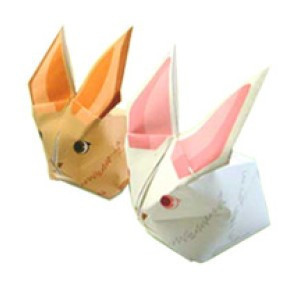 包邮 满48 折纸系列两只小兔子折纸手工DIY附带实物说明