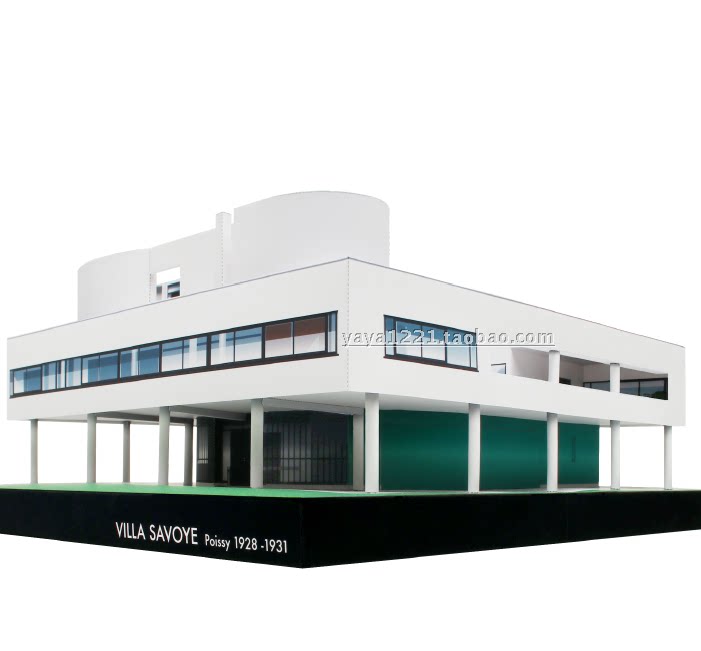 满48包邮手工劳动现代主义建筑萨伏伊别墅3d纸模型diy附说明
