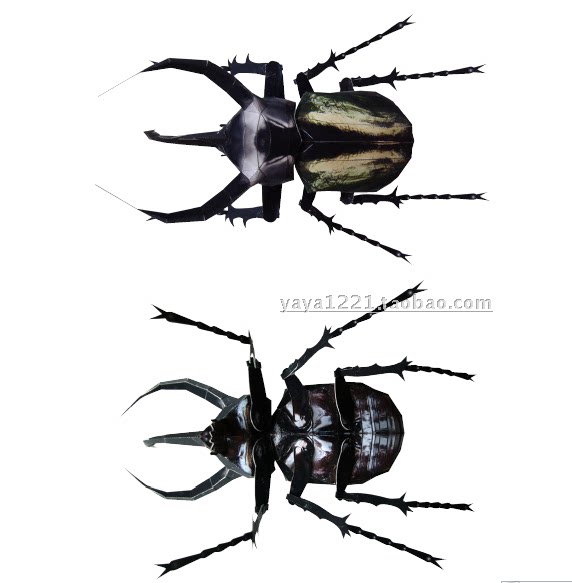 满48包邮手工劳动高加索昆虫甲虫3d纸模型diy非成品含说明