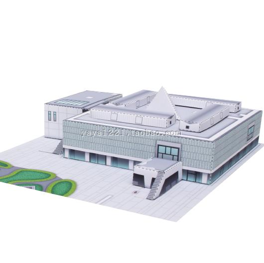 满48包邮手工现代微缩建筑东京国立西洋美术馆3d纸模型diy非成品