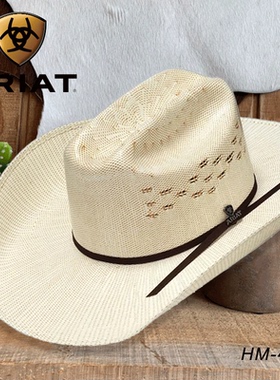 美国进口ARIAT西部牛仔帽 草编透气时尚炫酷西式马术帽巨人