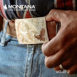 美国进口Montana巴扣西部牛仔腰带装饰领结皮带腰带巴扣
