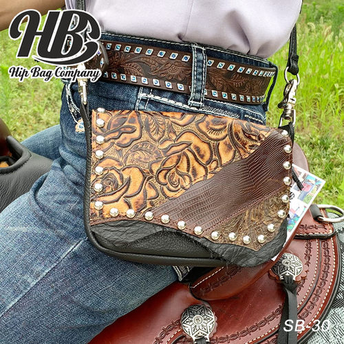 美国进口西部牛仔腰包软牛皮流苏