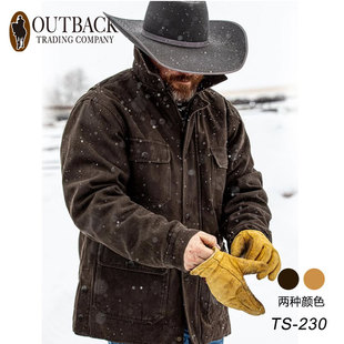 OUTBACK美国进口男式夹克帆布外套保暖复古西部牛仔户外骑马