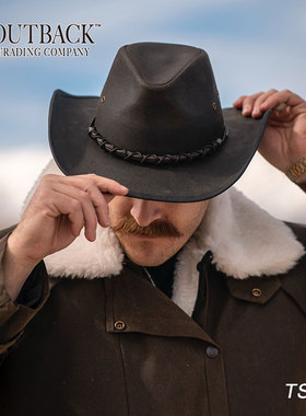 美国OUTBACK西式骑士帽防雨水油蜡布马帽男女牛仔骑马帽子