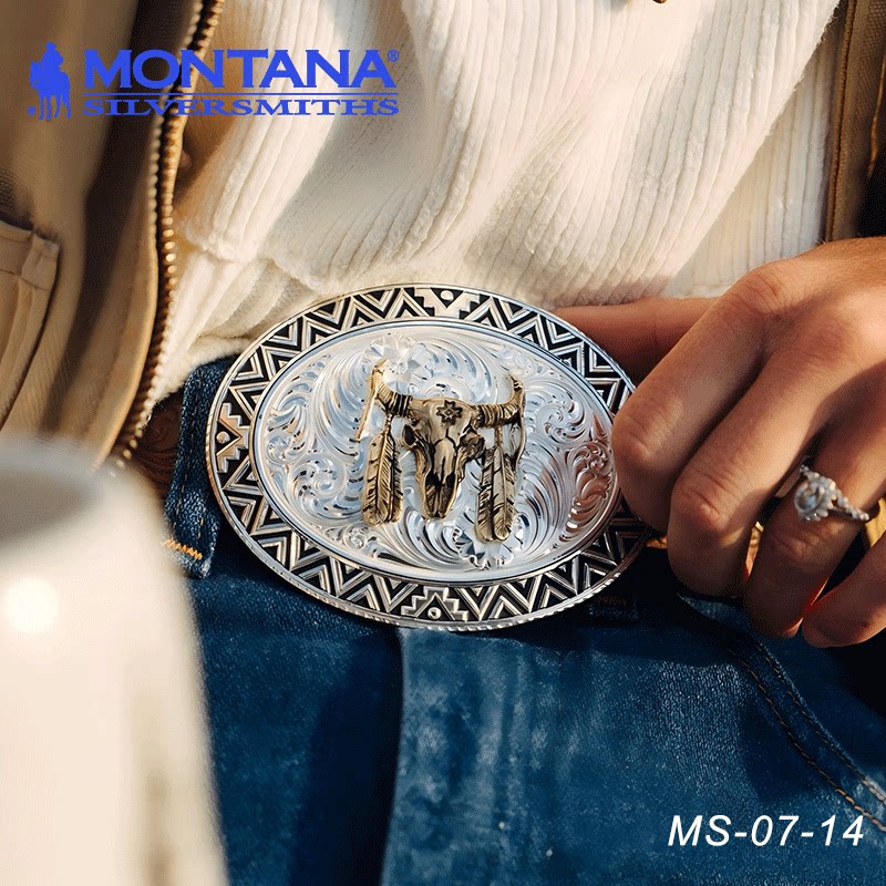 美国进口MONTANA西部腰带巴扣牛仔专用 牛仔腰带装饰 骑马野骑