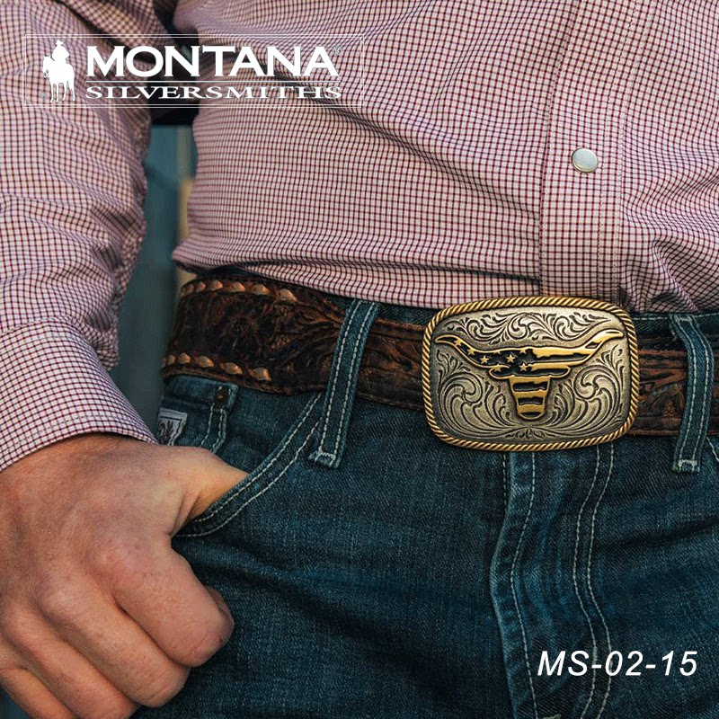 美国进口Montana蒙大拿西部腰带扣牛仔皮带巴扣牛仔精神