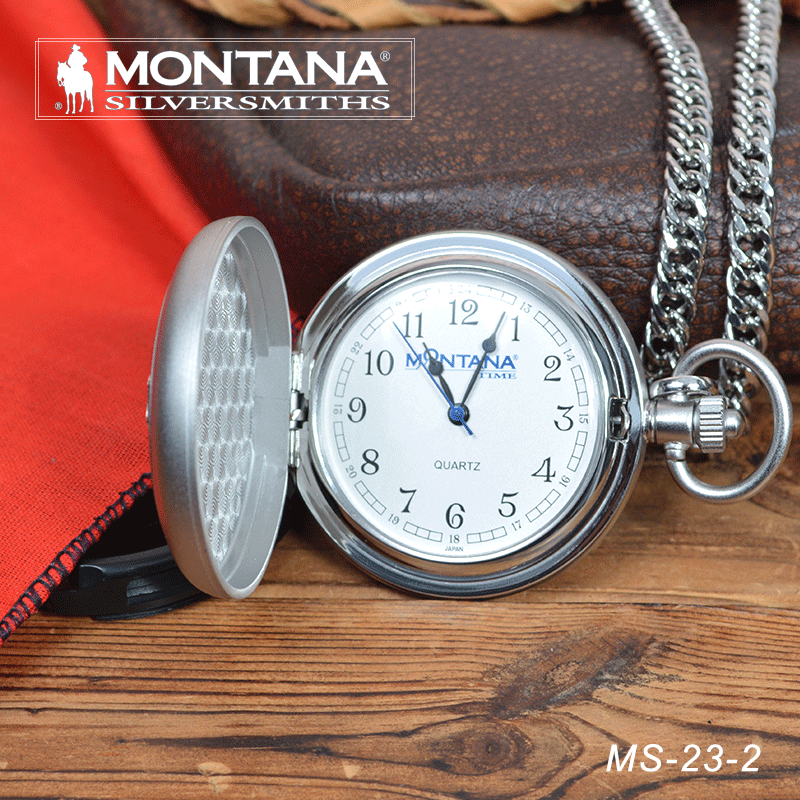 进口Montana美国西部牛仔怀表 石英表
