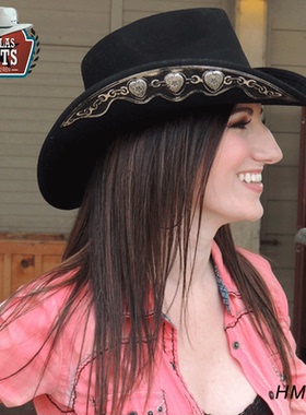 美国进口DALLAS羊毛软毡西部牛仔帽骑男女西式马帽藏礼帽