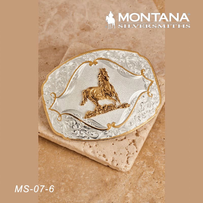 美国进口MONTANA 西部牛仔腰带巴扣装饰扣银饰装饰牛仔装备