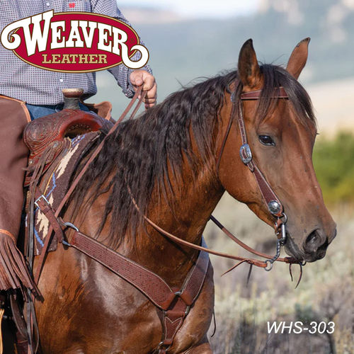 美国进口Weaver西部水勒西部马鞍配件简单牛皮栗色水勒