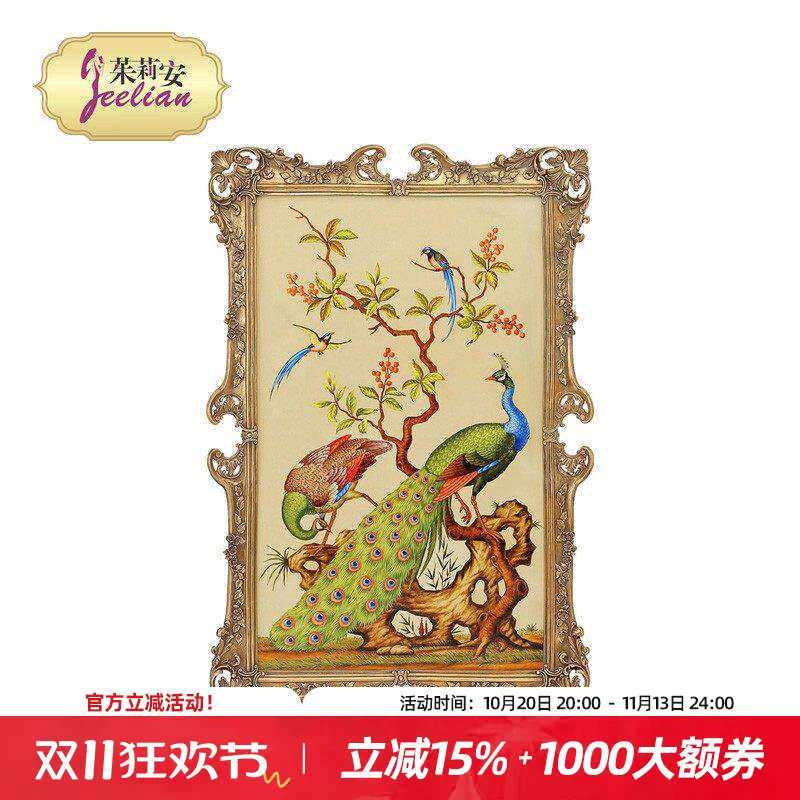 茱莉安欧式客厅瓷板画手绘花鸟