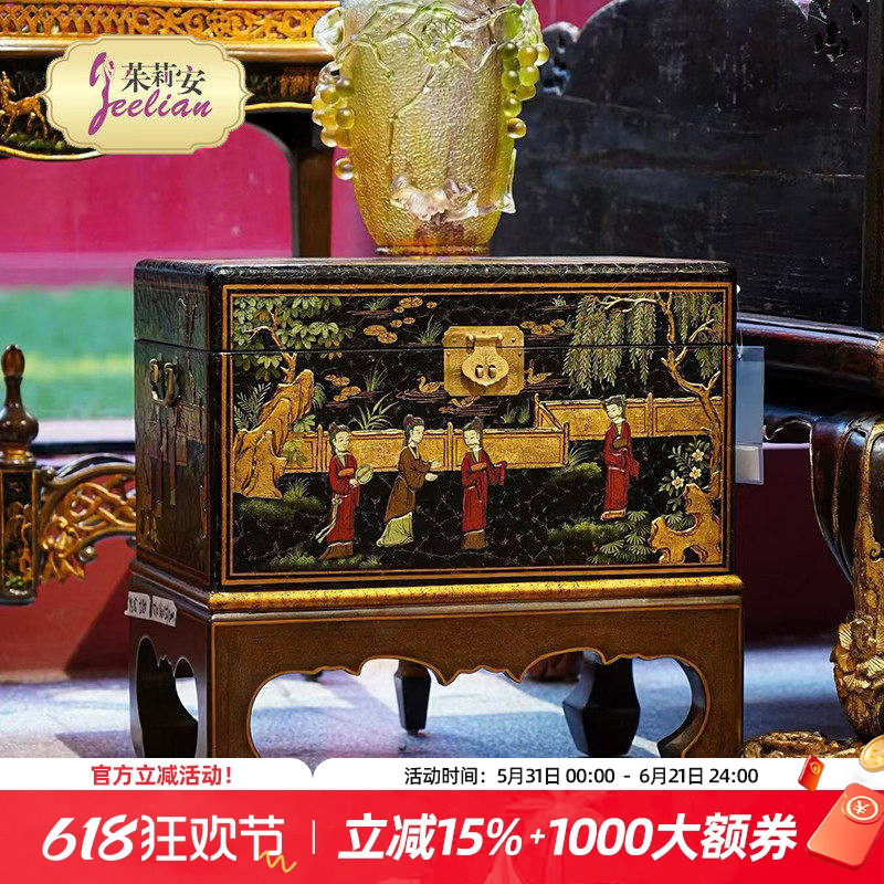 茱莉安中法式装饰柜储物箱艺术手绘床头柜新中式箱子角几咖啡桌