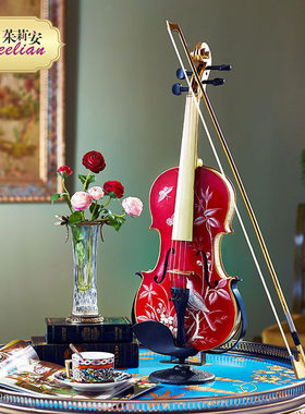 茱莉安法式黑色小提琴装饰摆件