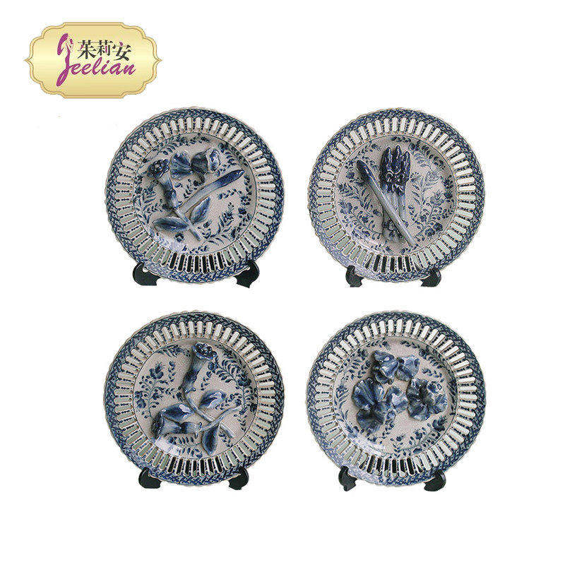 法式艺术手绘高温瓷装饰挂盘