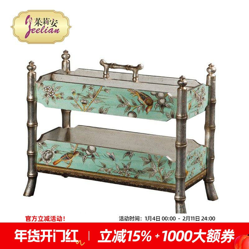 茱莉安欧式精美中国风实木手工彩绘花鸟书报架杂志架家用摆件