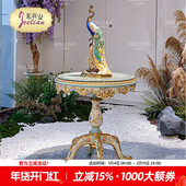 茱莉安法式 浪漫艺术白色彩绘花卉角几别墅客厅重工雕刻实木边几