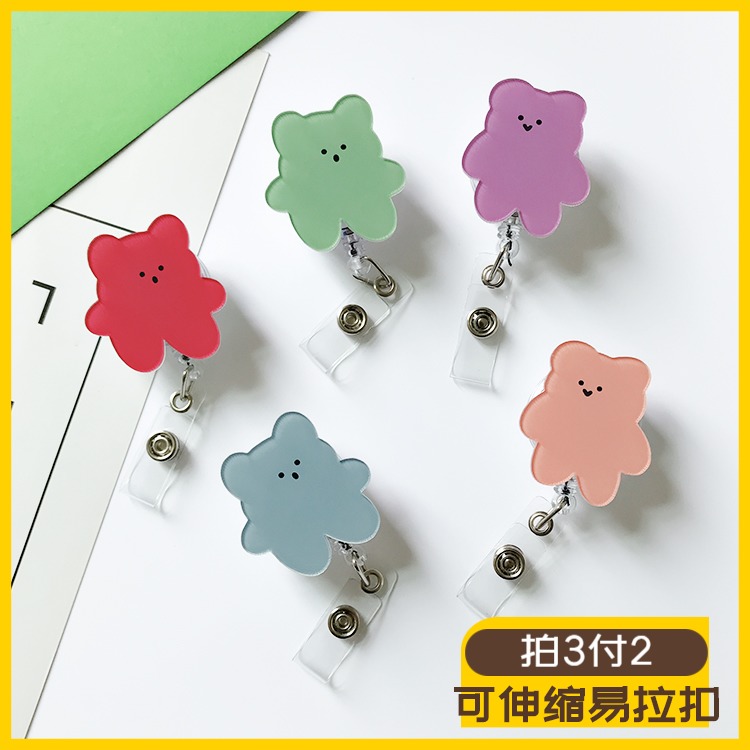 卡通可爱小熊护士胸牌伸缩夹子