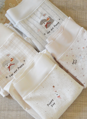 私物~甜美萌宠透气棉女士内裤波点爱心格条中腰无痕小平角裤0121A