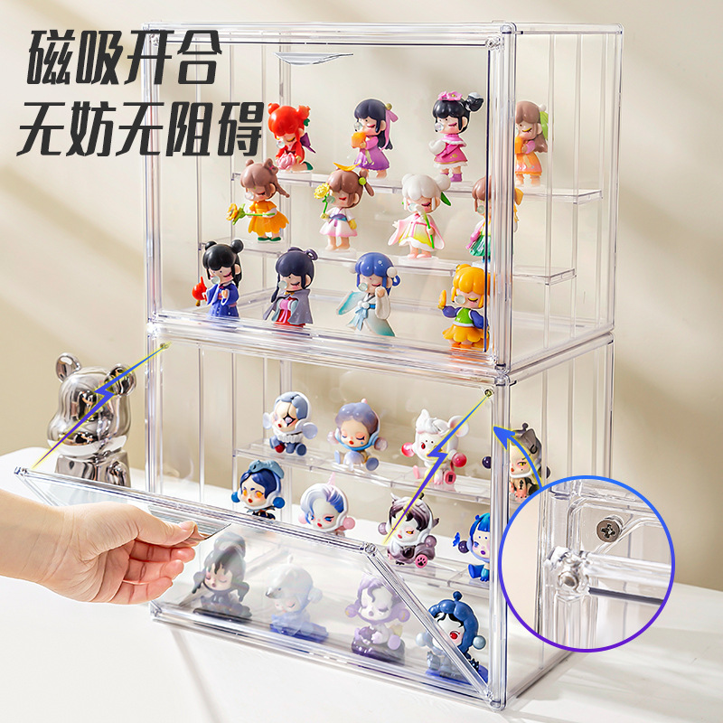 亚克力收纳盒透明壁挂泡泡盲盒手办展示柜化妆品收纳盒置物架