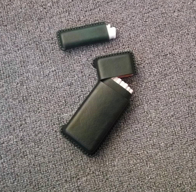 便携个性手工定制一体细烟盒真皮