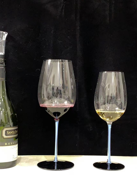 欧式浅蓝色杆波尔多红酒杯600ml大容量水晶玻璃轻奢白葡萄酒杯子
