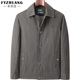 中老年人男士 纽扣款 夹克衫 翻领春秋季 纯棉水洗外套爷爷上衣 爸爸装