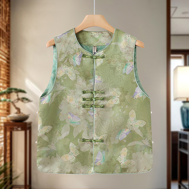 新中式国风复古盘扣女士马甲妈妈春秋季坎肩马夹背心唐装开衫上衣,女装/女士精品,汉服上装,淘宝优惠券,粉丝福利购,淘宝优惠卷