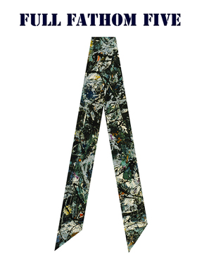 杰克逊波洛克系列抽象派油画整整五寻飘带丝带长条窄丝巾发带绕包