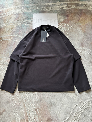 Undercover新长袖假两件紫色男圆领百搭汗衫街头潮流T恤打底上衣