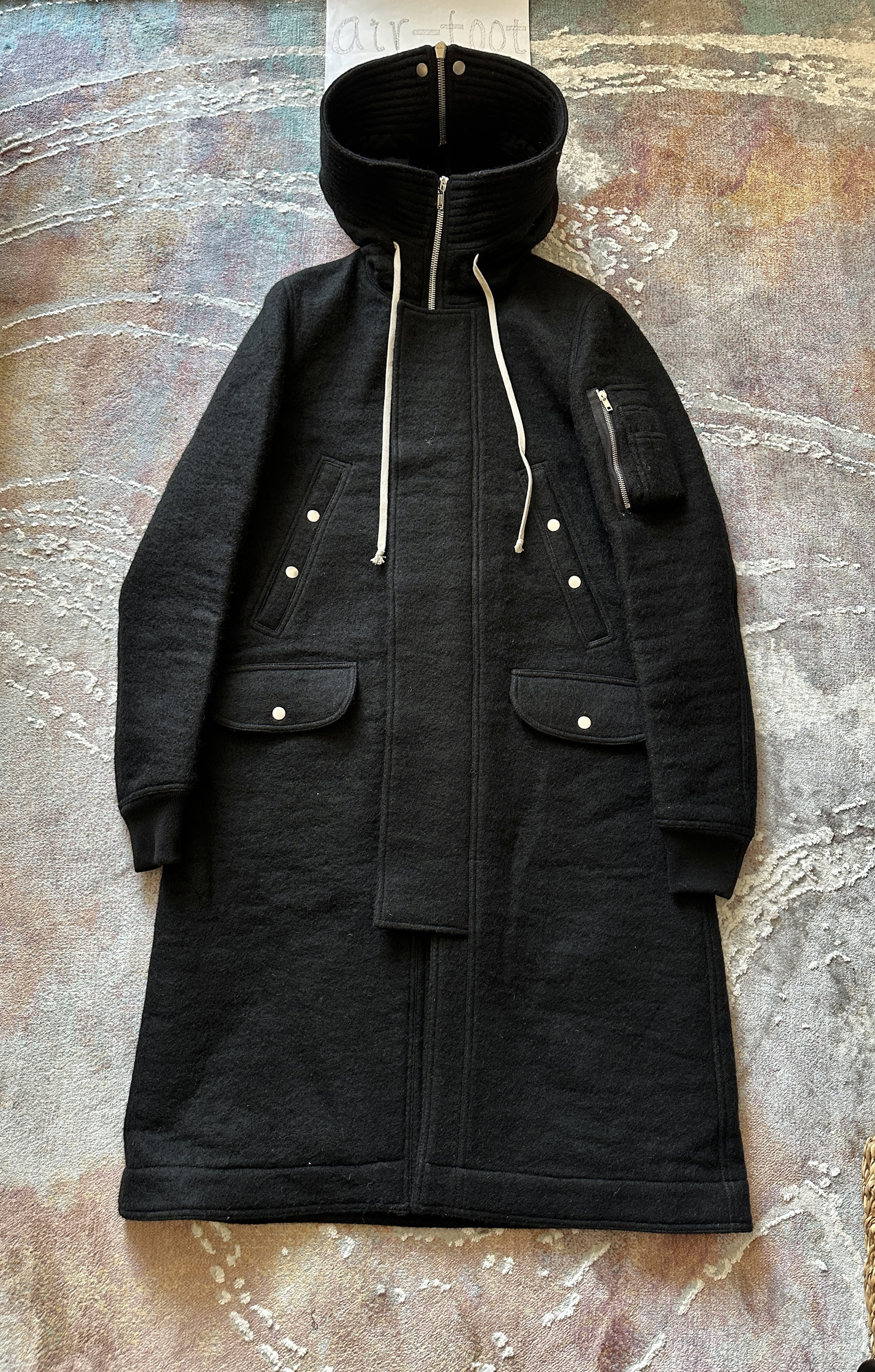 rickowens 主线羊绒轰炸机大衣经典连帽重磅秋冬新款夹克休闲外套