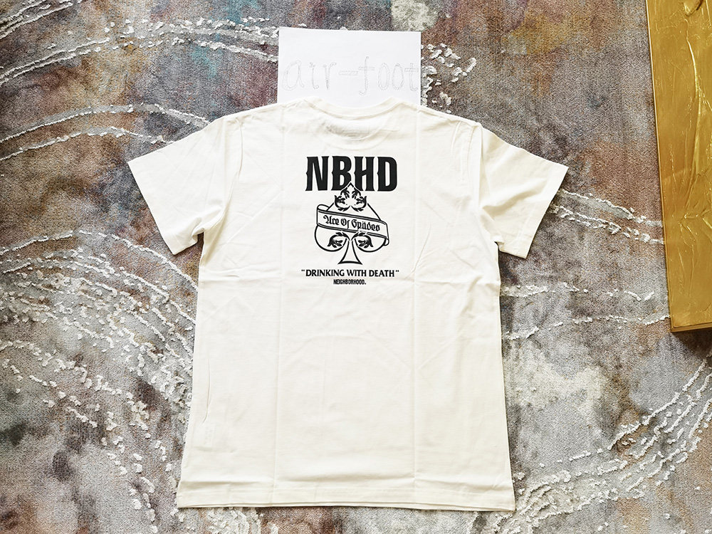 夏季Neighborhood限定小刺绣经典logo圆领纯棉短袖男士黑桃潮t恤