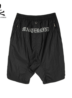 Mastermind World HK5轻薄抽绳低档短裤骷髅文字logo刺绣休闲裤