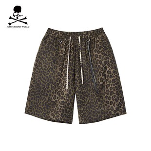 Mastermind World HK2 经典抽绳军绿豹纹短裤骷髅刺绣运动休闲裤