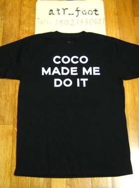SSUR COCO MADE ME DO IT TEE 恶搞男t恤短袖纯棉字母印花 冠希