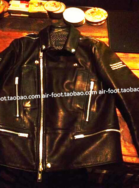 UNDERCOVER PSYCHOCANDY波点字母印刷机车街头暗黑潮流小羊皮皮衣