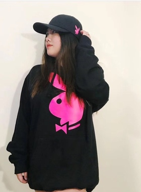 ASSC x Play Hoody logo 兔子联名限定 黑色字粉 连帽衫卫衣 外套