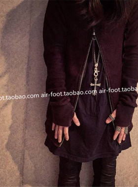 BORIS BIDJAN SABERI主线浆红色涂蜡卫衣暗黑潮流上胶拉链外套