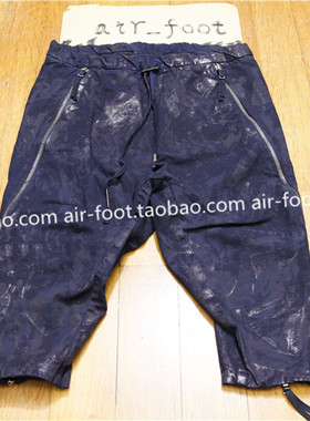 BORIS BIDJAN SABERI主线拉链骚紫色涂蜡中裤抵挡裤收腿上胶短裤