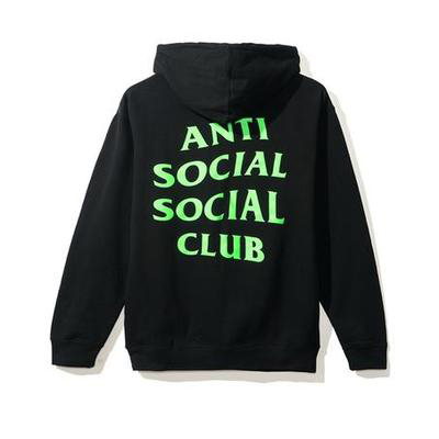 ANTI SOCIAL SOCIAL CLUB新款潮流男士带帽卫衣黑绿经典字母ASSC