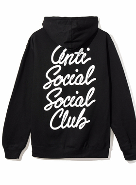 Anti Social Social Club ASSC草写花体连帽卫衣男女同款休闲帽衫