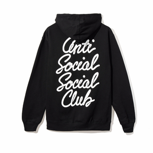 Anti Social Social Club ASSC草写花体连帽卫衣男女同款休闲帽衫