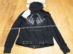 经典 BORIS SABERI卫衣BBS拉链帽衫 暗黑潮流双中指 BIDJAN